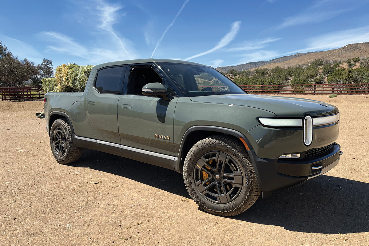 A Rivian electric pickup truck