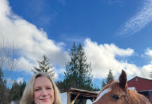 Nancy at the barn where her daughter rides.