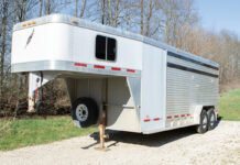 A gooseneck horse trailer. Before hitching up, think about the regular maintenance that will ensure safe trailering