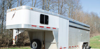 A gooseneck horse trailer. Before hitching up, think about the regular maintenance that will ensure safe trailering