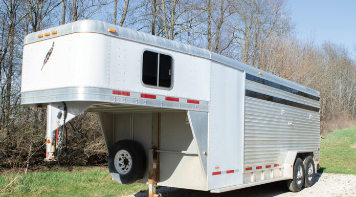 A gooseneck horse trailer. Before hitching up, think about the regular maintenance that will ensure safe trailering