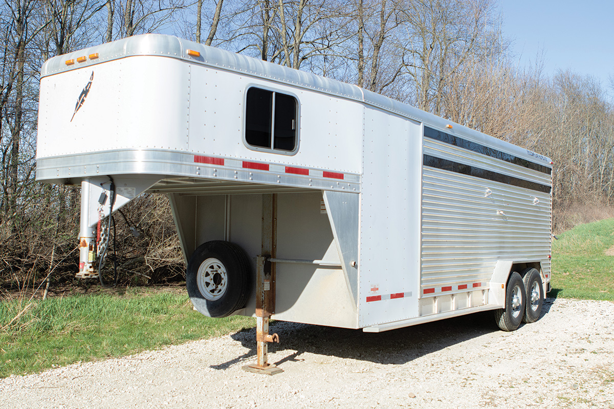 A gooseneck horse trailer. Before hitching up, think about the regular maintenance that will ensure safe trailering