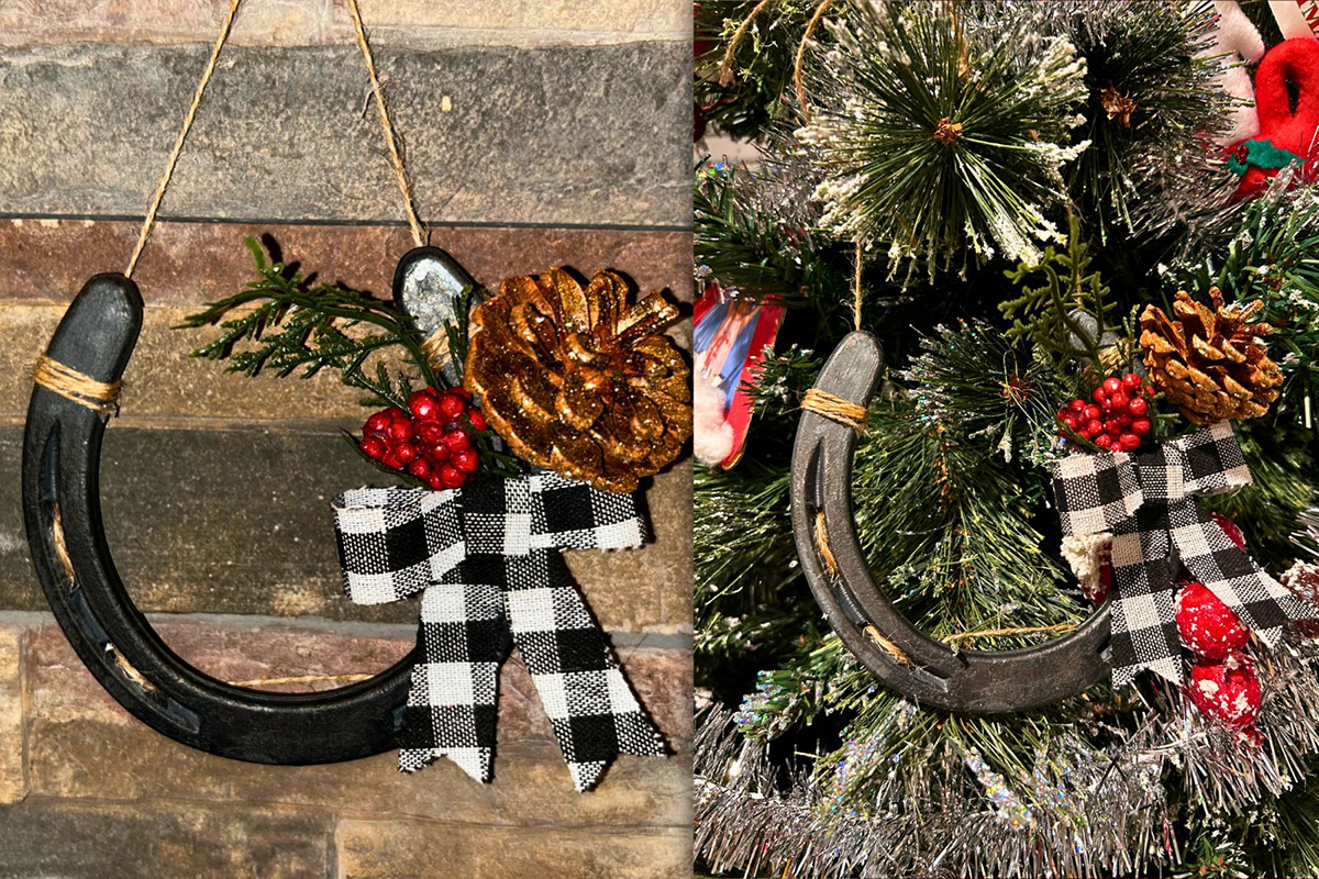 A DIY horsey gift made from a horseshoe to make an ornament or wall decor.