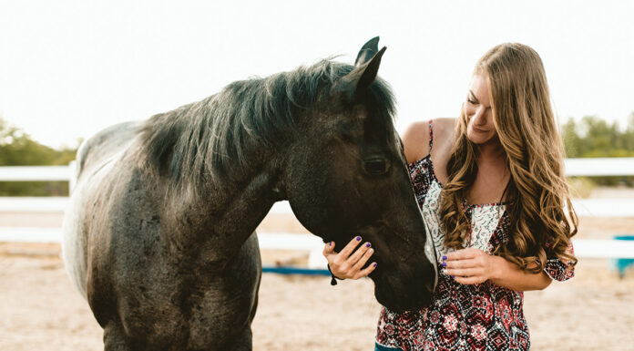 A girl with her horse