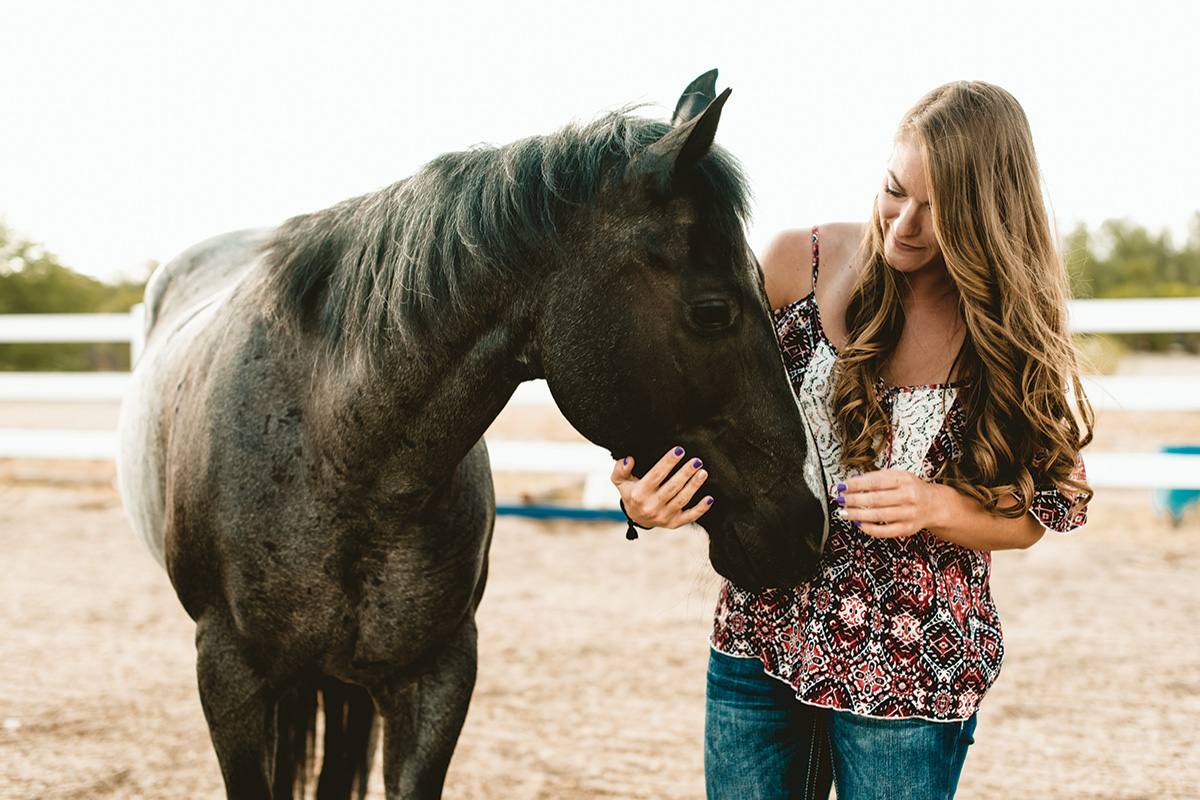 A girl with her horse