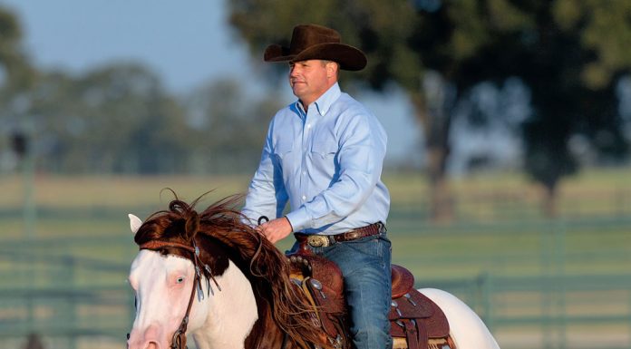 Clinician Clinton Anderson riding Titan