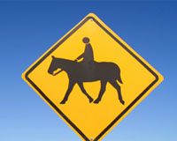 horse crossing sign