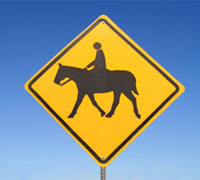 horse crossing sign