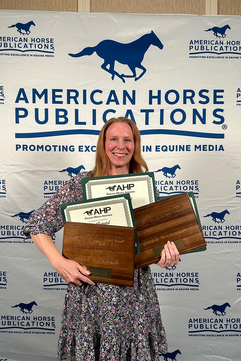 Caccamise with a collection of Horse Illustrated's 2024 AHP Awards