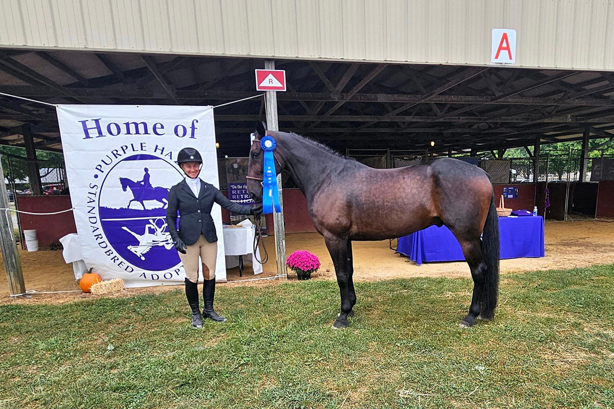 Wearing his blue ribbon at Standardbred Nationals