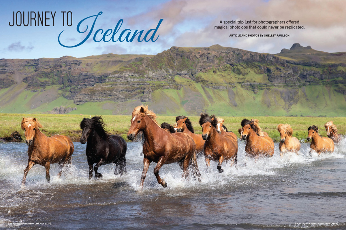 The award-winning Horse Illustrated layout for "Journey to Iceland"