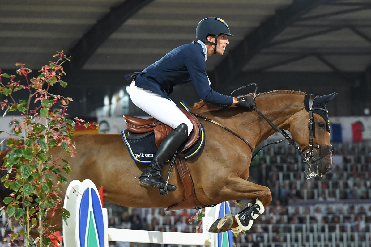 Sweden’s Henrik von Eckermann aboard King Edward, the number one ranked show jumping horse and rider in the world