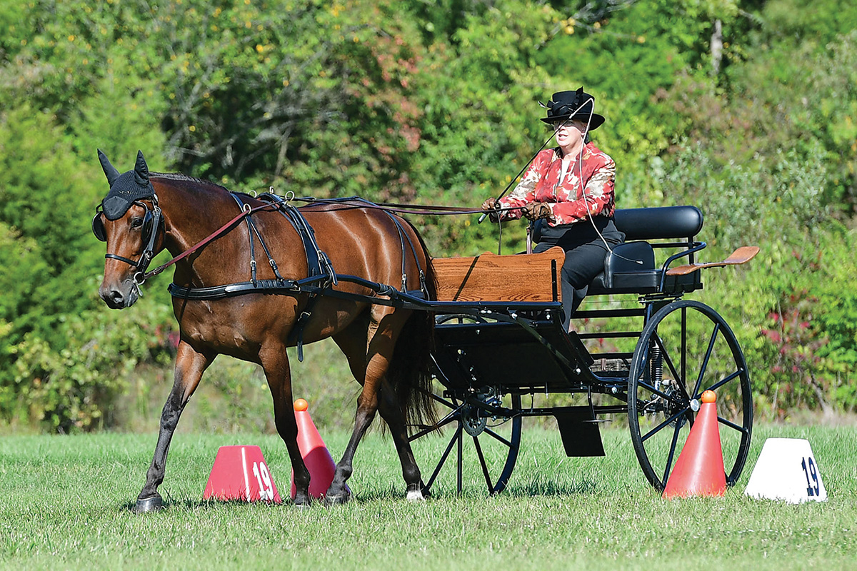 Dunham competing in the cones phase