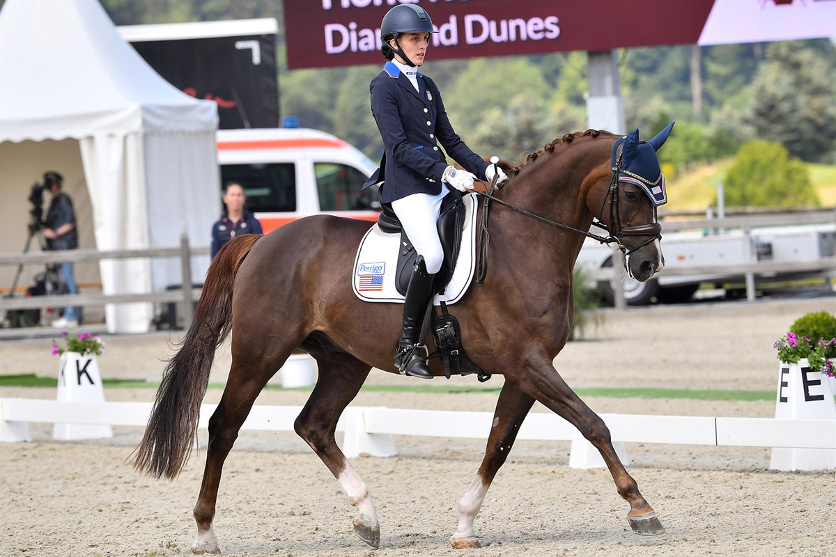 Fiona Howard riding Diamond Dunes, who will represent the U.S. Para-Dressage Team member for the Paris 2024 Paralympics