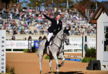 2024 Maryland Five Star winner Oliver Towend celebrates after clinching the win on Ballaghmor Class