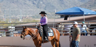 An equestrian takes a moment to have quiet time to calm her horse show nerves and anxiety