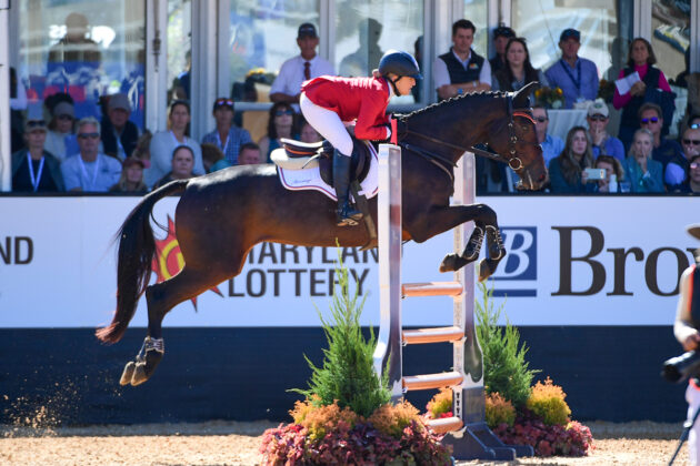 Sharon White and Jaguars Duende show jumping