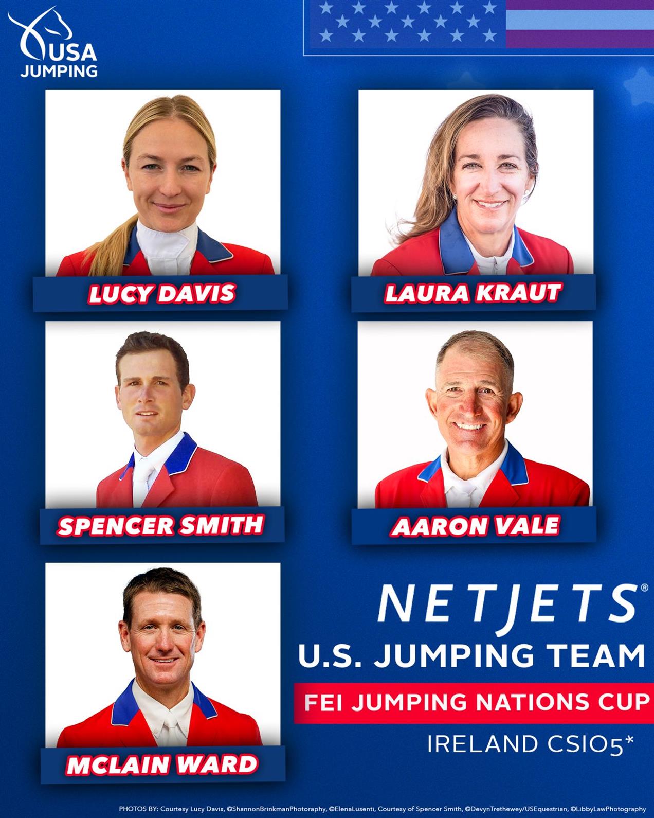 The NetJets U.S. Jumping Team for the Ireland CSIO5*