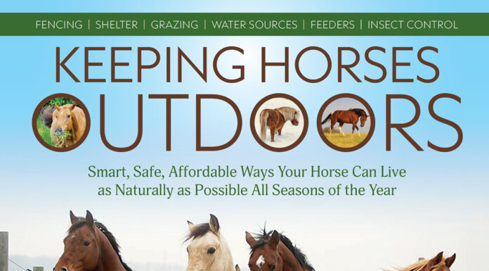 The cover of Keeping Horses Outdoors. The excerpt of this book addresses if horses are cold in winter.