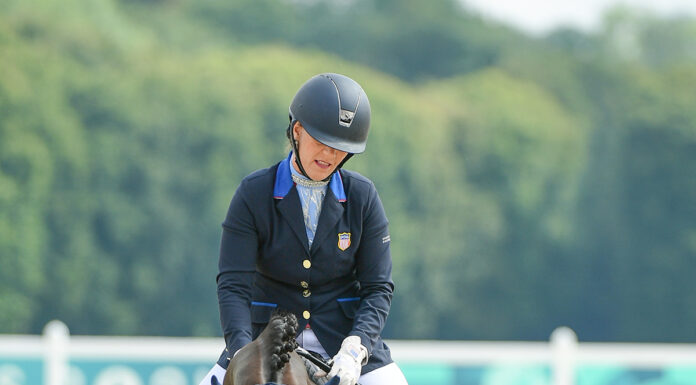 Roxanne Trunnell and Fan Tastico H in Grade I Freestyle at the Paris 2024 Paralympics