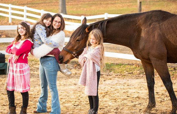 Heather Wallace and her daughters Connie DeMaio and her daughter - equestrian mom