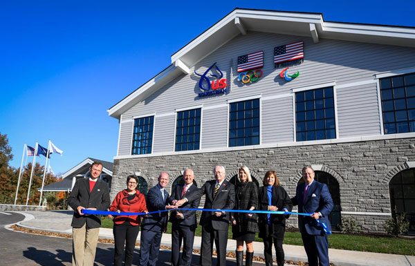 The ribbon cutting ceremony for the new U.S. Equestrian building at the Kentucky Horse Park